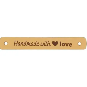 2 Stk. Lederlabel "Handmade with Love"
