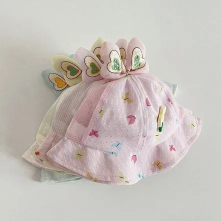 Girls Flower Cartoon Print Accessories Hats