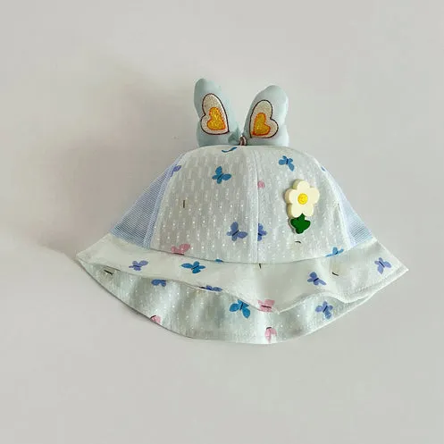 Girls Flower Cartoon Print Accessories Hats