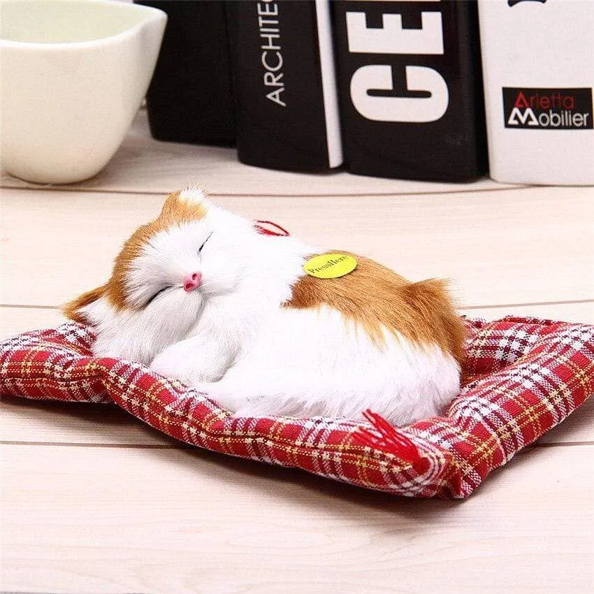 Stuffed Toys Lovely Simulation Animal Doll Plush Lazy Sleeping Cats Plush Toy with Sound Home Decorations