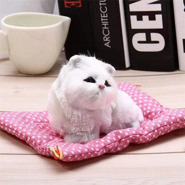 Stuffed Toys Lovely Simulation Animal Doll Plush Lazy Sleeping Cats Plush Toy with Sound Home Decorations