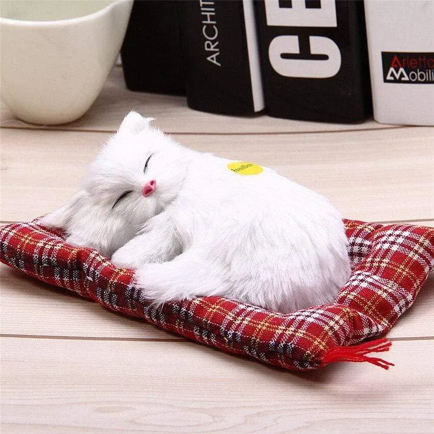 Stuffed Toys Lovely Simulation Animal Doll Plush Lazy Sleeping Cats Plush Toy with Sound Home Decorations