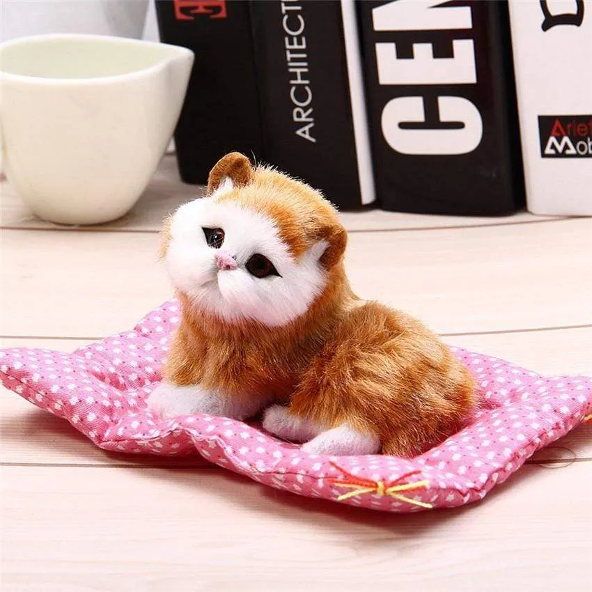Stuffed Toys Lovely Simulation Animal Doll Plush Lazy Sleeping Cats Plush Toy with Sound Home Decorations