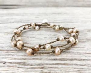 Wrap-0617-Peach Pearl Oval Petite