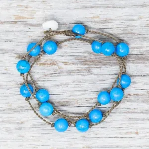 Wrap-1228-Island Blue Howlite Round Medium